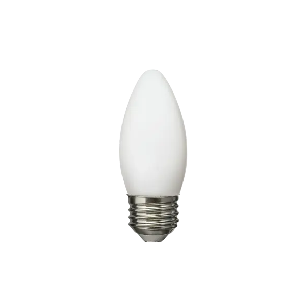 This B11 candelabra LED bulb delivers warm 2700K light with excellent energy efficiency. The frosted glass provides soft, diffused illumination perfect for decorative fixtures and chandeliers. - alternate view
