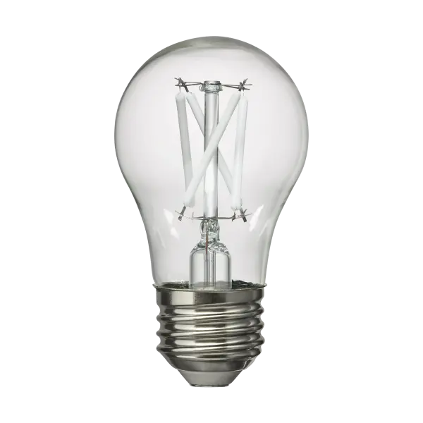 This 5W LED A15 bulb delivers 450 lumens of warm 2700K light while using minimal energy. The clear glass design works beautifully in exposed fixtures, providing both ambient and decorative lighting. - alternate view