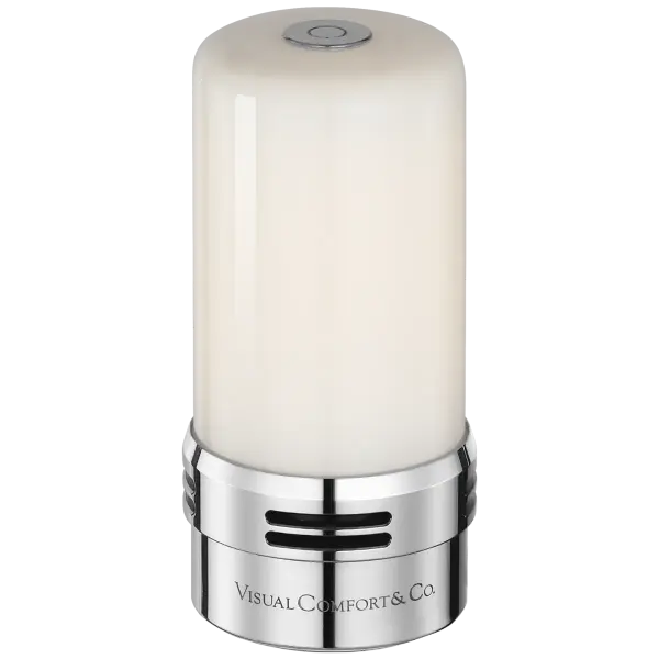 This compact 4-inch rechargeable module delivers 250 lumens of cordless illumination with elegant white glass diffusion. Perfect for creating flexible lighting in any space without electrical constraints. - alternate view