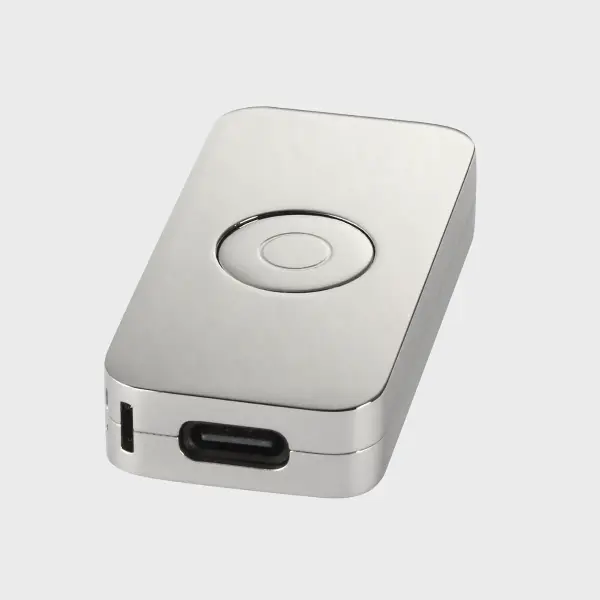 This cordless remote control module offers convenient wireless operation for compatible lighting fixtures. The polished nickel finish adds a refined touch while providing reliable control functionality. - alternate view