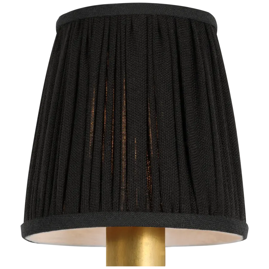 4" Pleated Black Linen Shade - Image 1