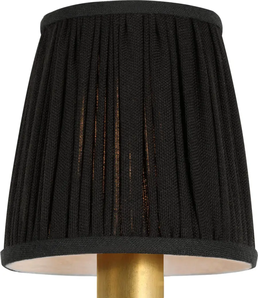 4" Pleated Black Linen Shade - Image 2