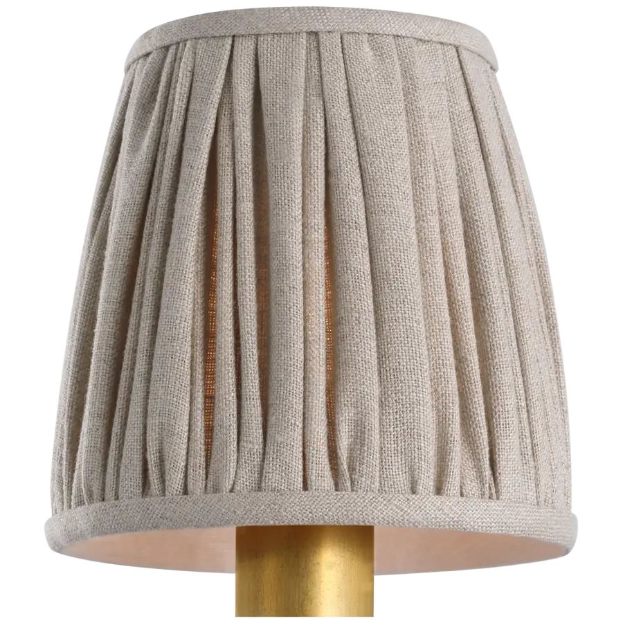 4" Pleated Natural Linen Clip Shade - Image 1