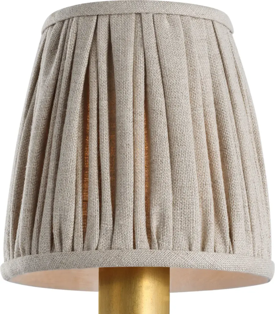 4" Pleated Natural Linen Clip Shade - Image 2