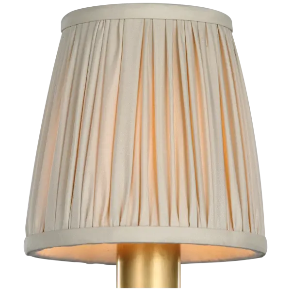 4" Pleated Champagne Silk Shade - Image 1