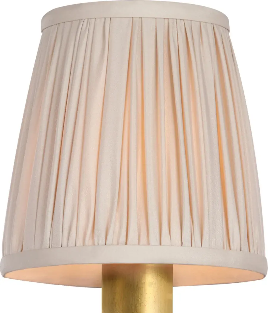 4" Pleated Champagne Silk Shade - Image 2