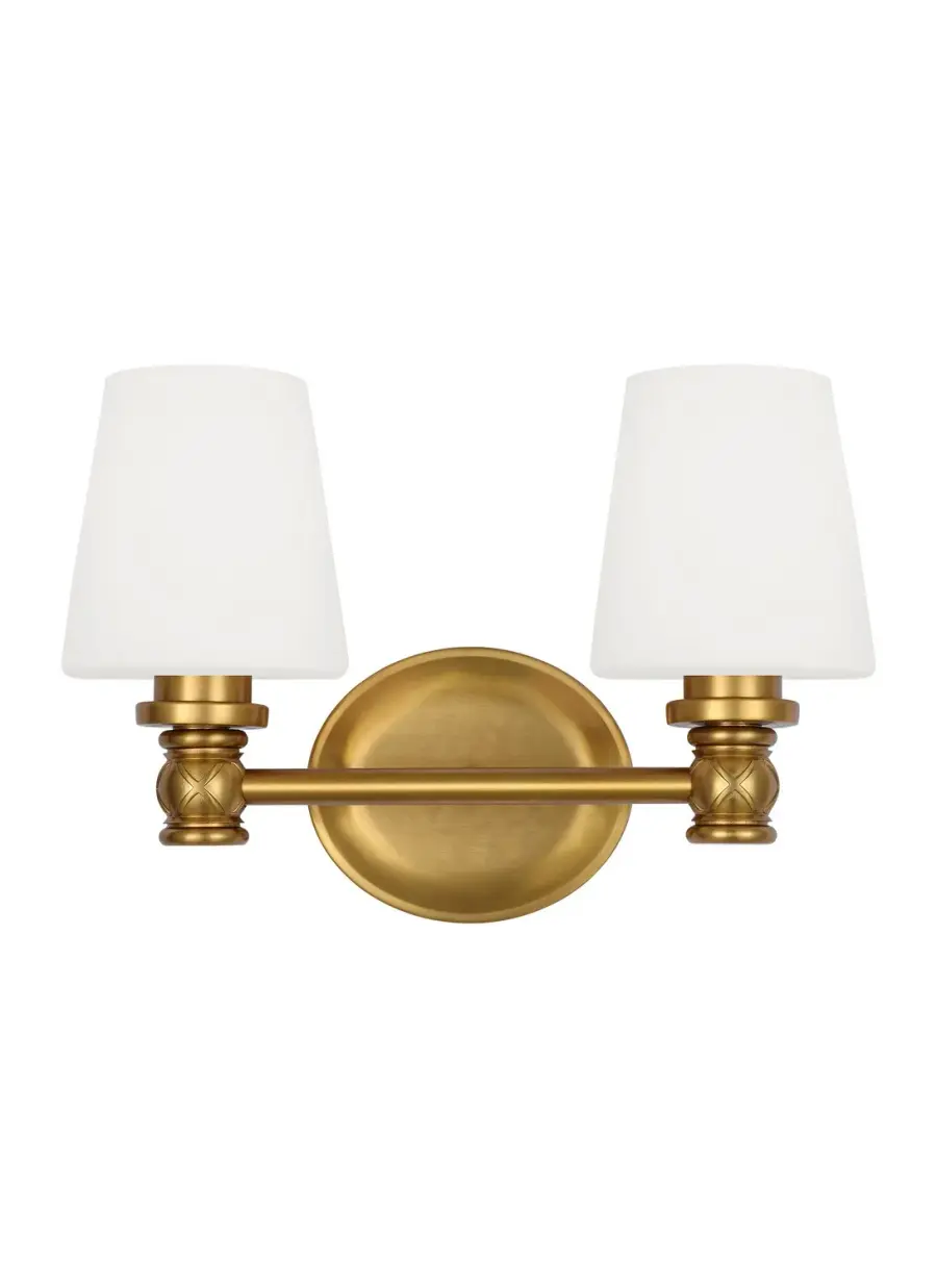 Xavierre Two Light Vanity in Burnished Brass