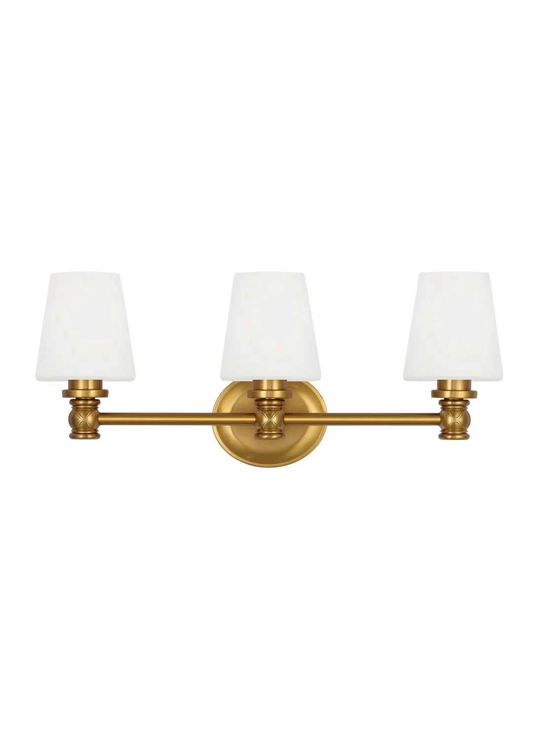 Xavierre Three Light Vanity in Burnished Brass