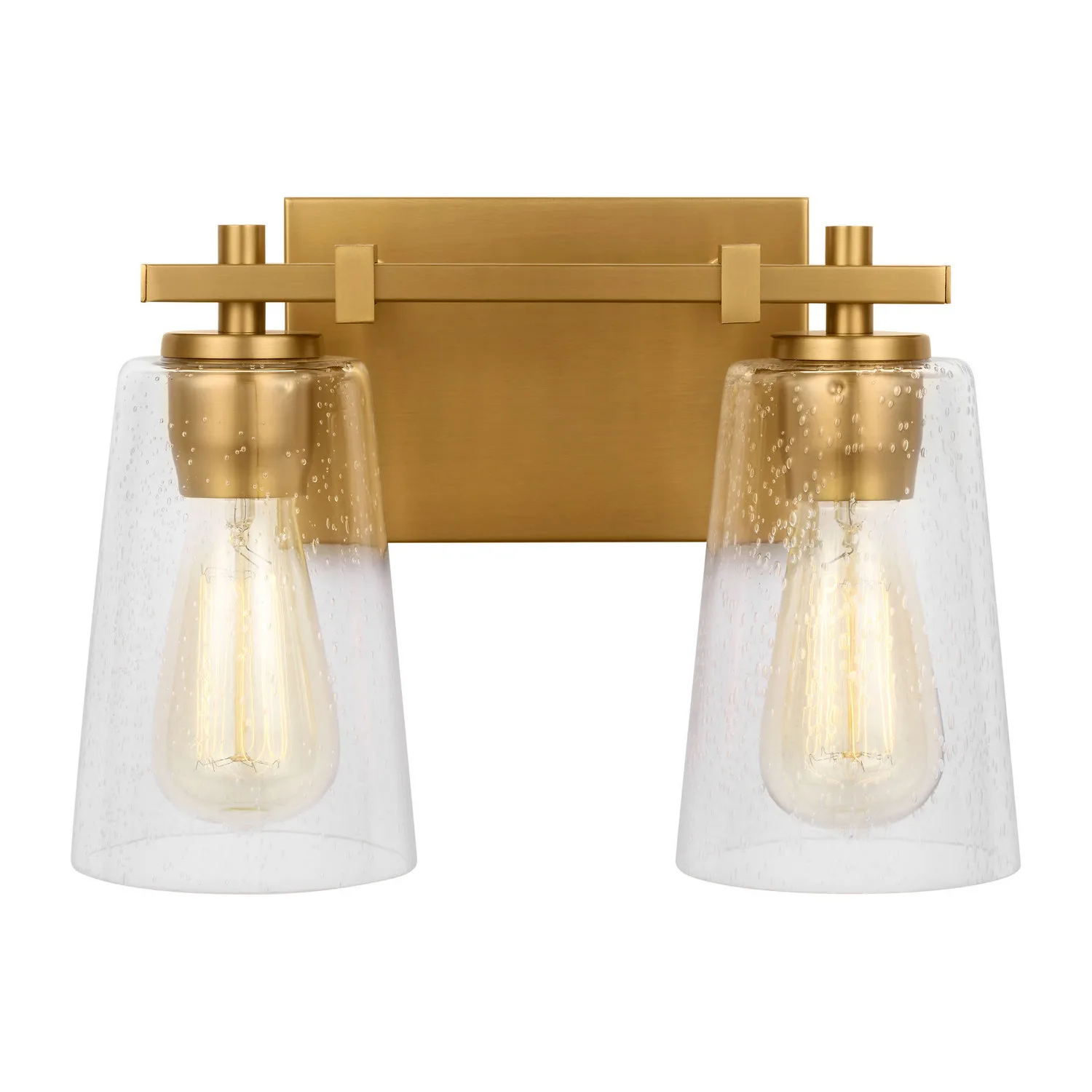 Mercer Two Light Vanity in Burnished Brass