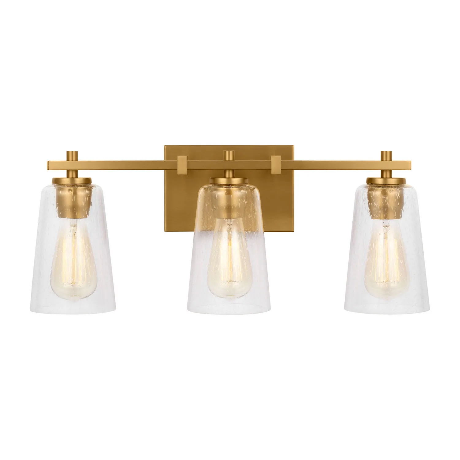 Mercer Three Light Vanity in Burnished Brass
