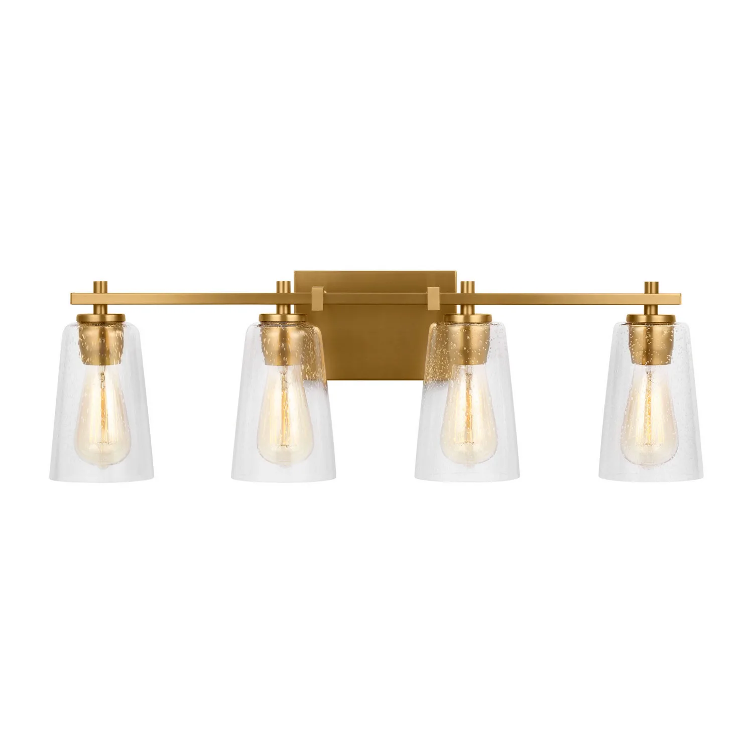 Mercer Four Light Vanity in Burnished Brass