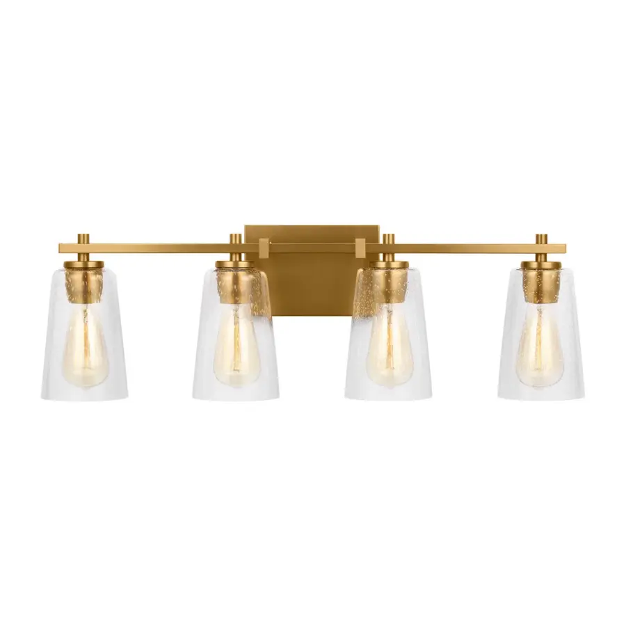 Mercer Four Light Vanity in Burnished Brass