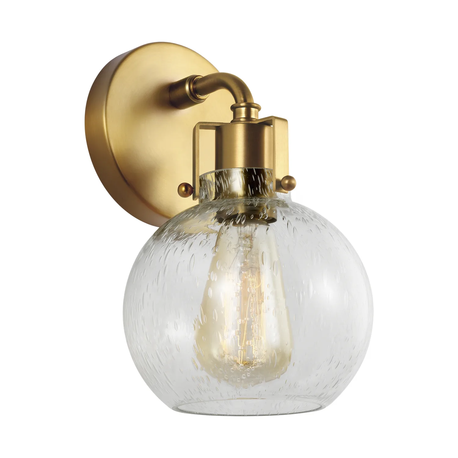 Clara One Light Wall Sconce in Burnished Brass
