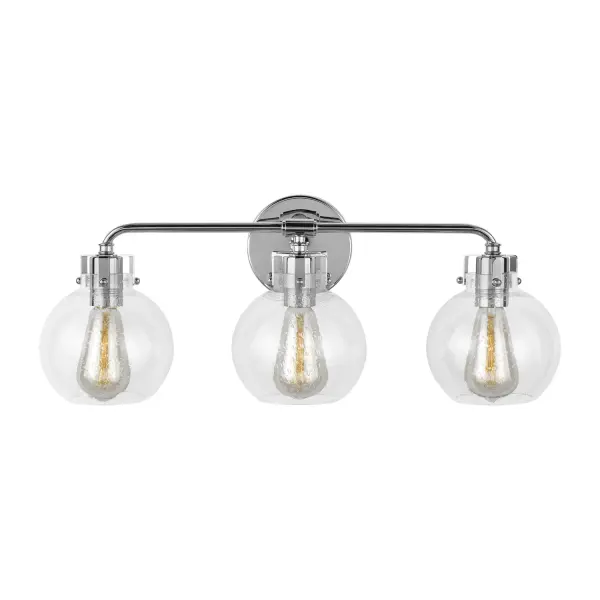 Clara Three Light Vanity in Chrome