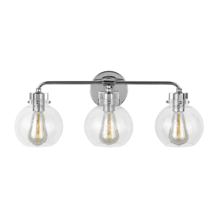 Clara Three Light Vanity in Chrome