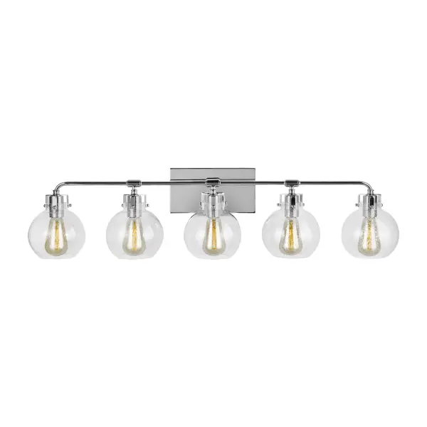 Clara Five Light Vanity in Chrome