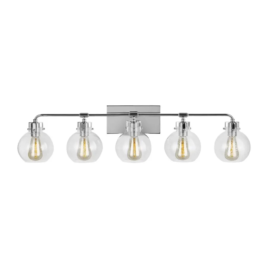 Clara Five Light Vanity in Chrome