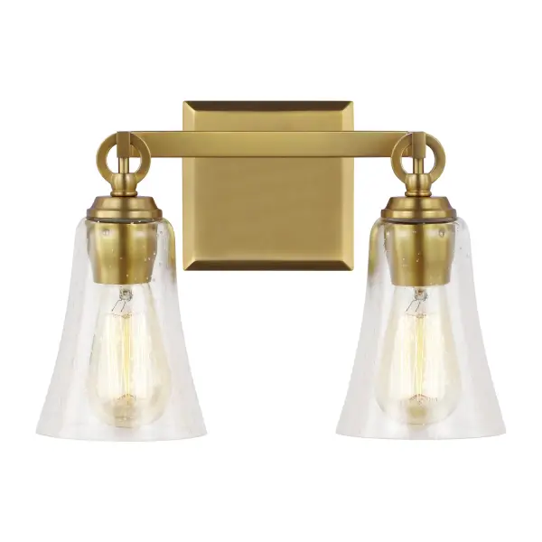 Monterro Two Light Vanity in Burnished Brass