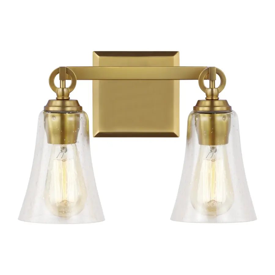 Monterro Two Light Vanity in Burnished Brass