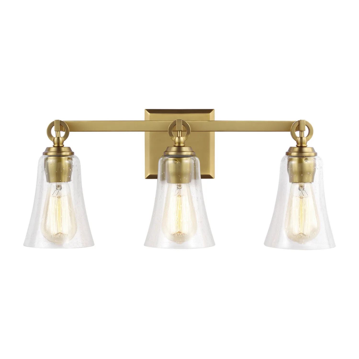 Monterro Three Light Vanity in Burnished Brass