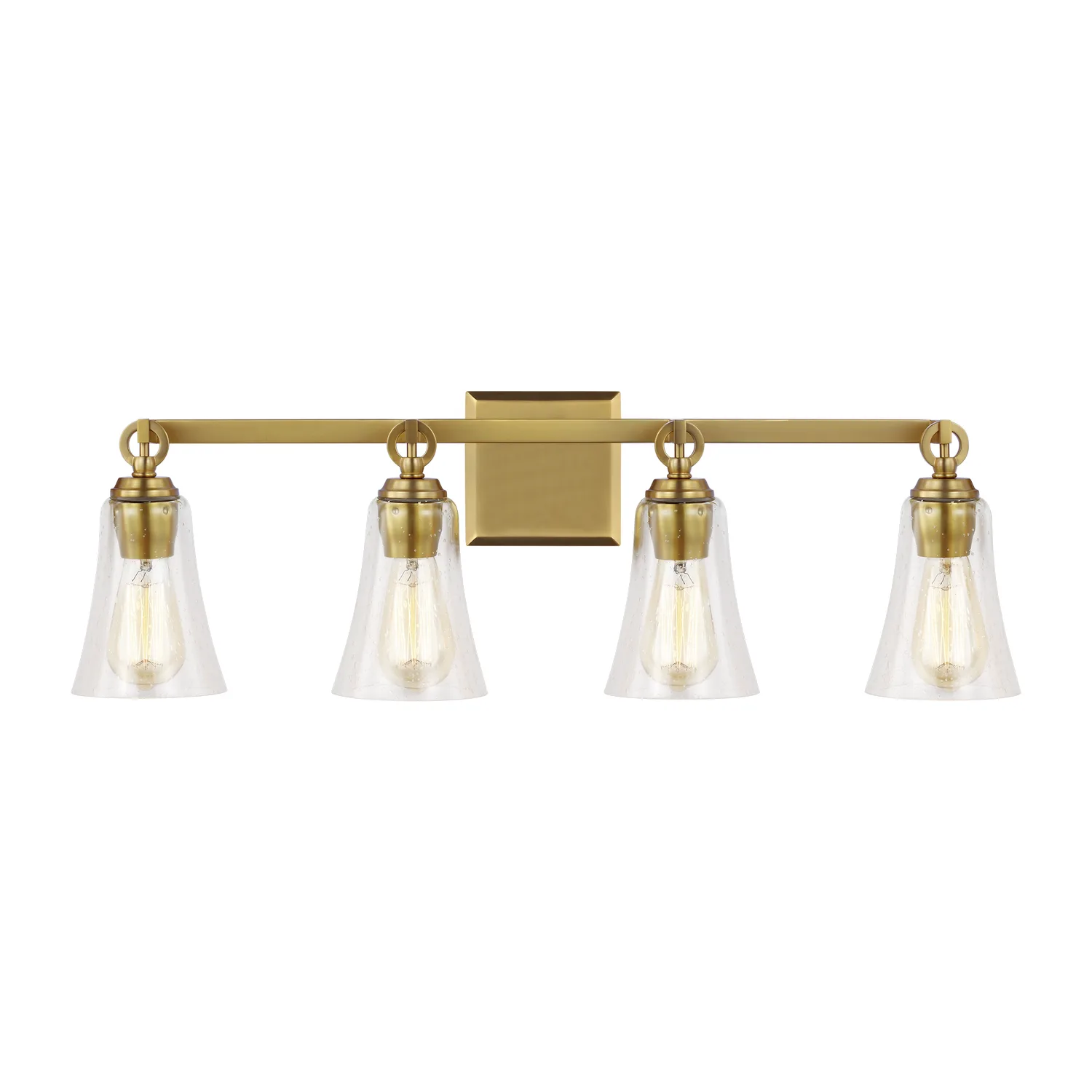 Monterro Four Light Vanity in Burnished Brass