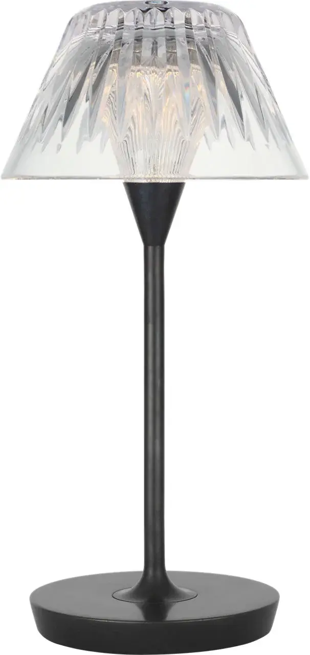 Blaze 12" Rechargeable Table Lamp in Bronze with Clear Crystal - Image 1