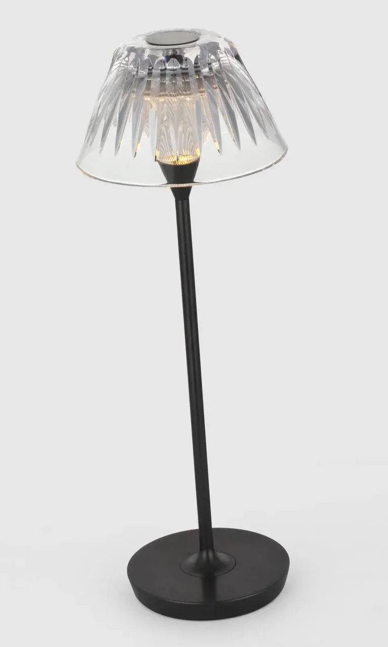 Blaze 16" Rechargeable Table Lamp in Bronze with Clear Crystal - Image 2
