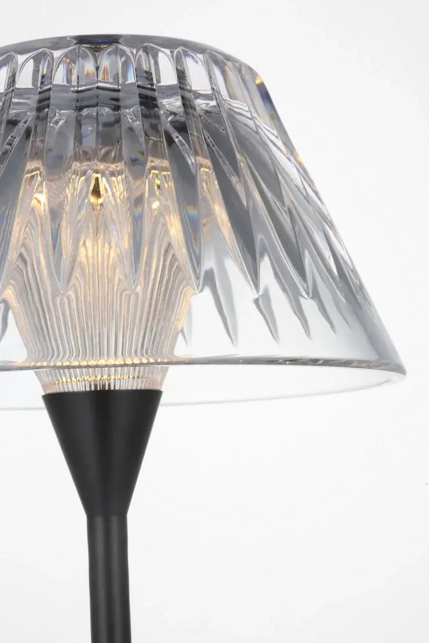 Blaze 16" Rechargeable Table Lamp in Bronze with Clear Crystal - Image 5