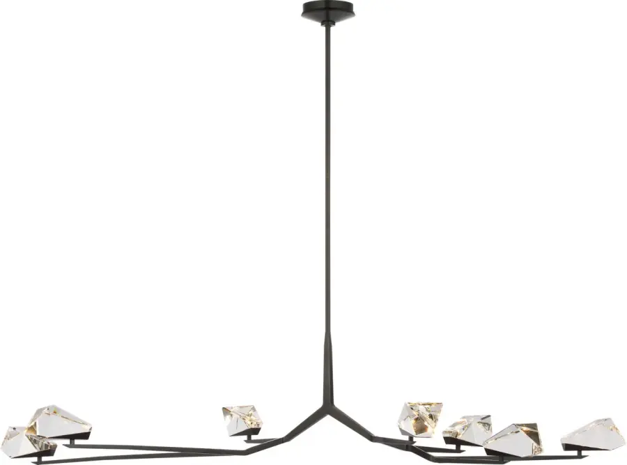 Carraig 65" 7-Light Chandelier in Bronze with Clear Crystal - Image 1