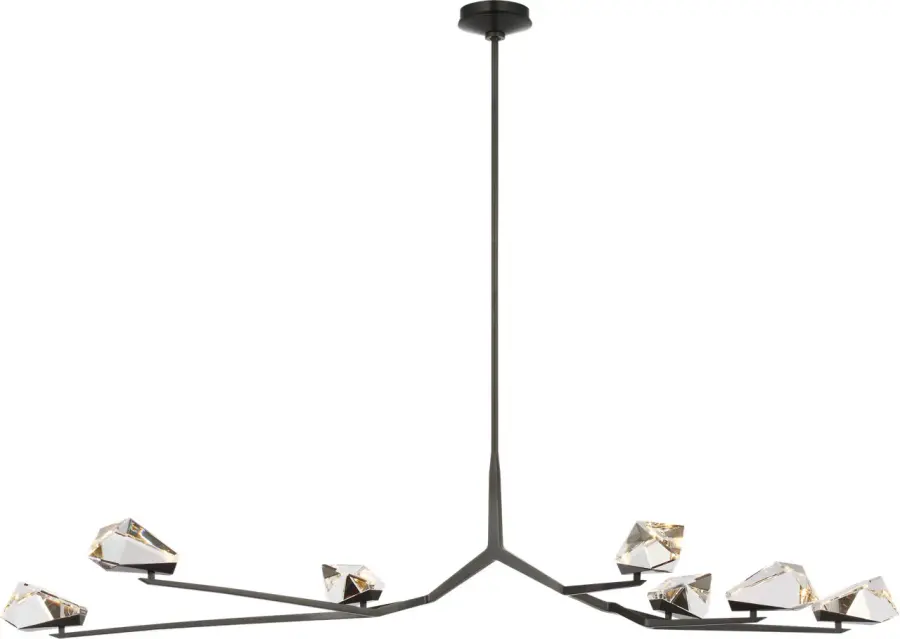 Carraig 65" 7-Light Chandelier in Bronze with Clear Crystal - Image 2