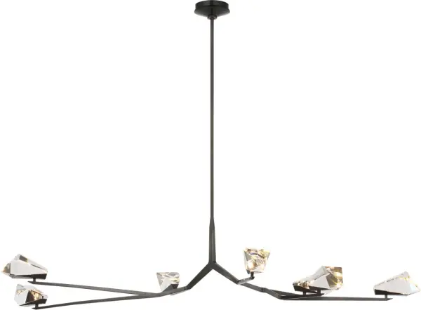 Carraig 65" 7-Light Chandelier in Bronze with Clear Crystal - Image 3