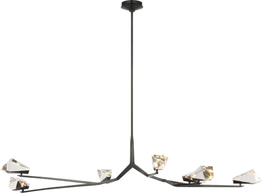 Carraig 65" 7-Light Chandelier in Bronze with Clear Crystal - Image 3