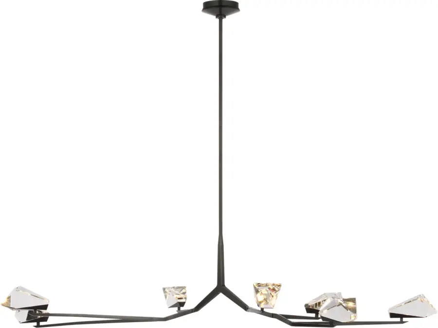 Carraig 65" 7-Light Chandelier in Bronze with Clear Crystal - Image 4