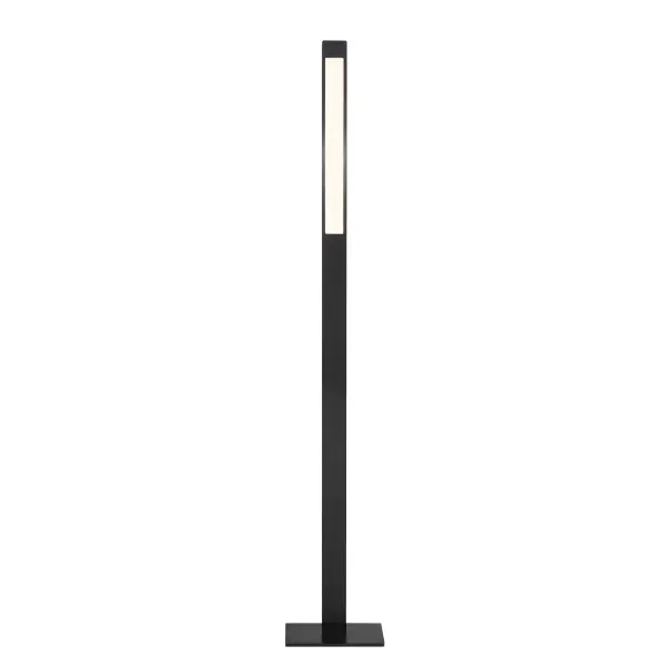 This contemporary floor lamp combines minimalist design with practical functionality. The anodized brushed coal black finish adds sophistication while the integrated LED and adjustable dimmer provide customizable lighting for reading, working, or ambient illumination.