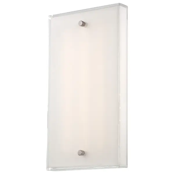 This compact wall sconce combines transitional styling with modern LED efficiency. The brushed nickel finish and mitered glass shade deliver clean, contemporary appeal while the exceptional 98 CRI ensures true color accuracy.