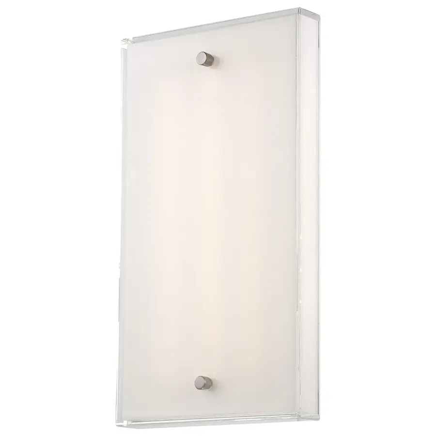 Brushed Nickel LED Wall Sconce with Mitered Glass