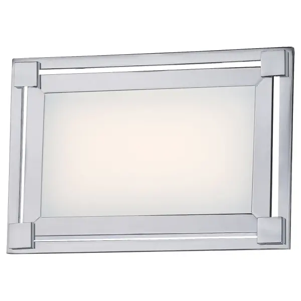 LED Bath with Chrome Finish and White Screen Painted Glass