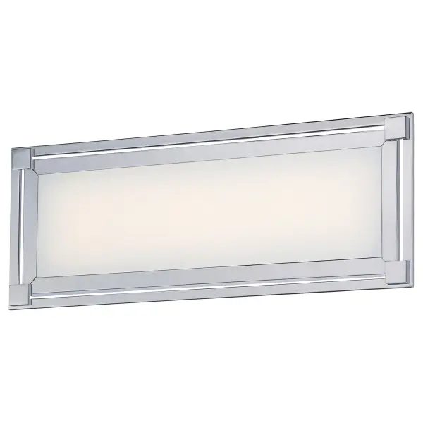LED Bath with Chrome Finish and White Screen Painted glass