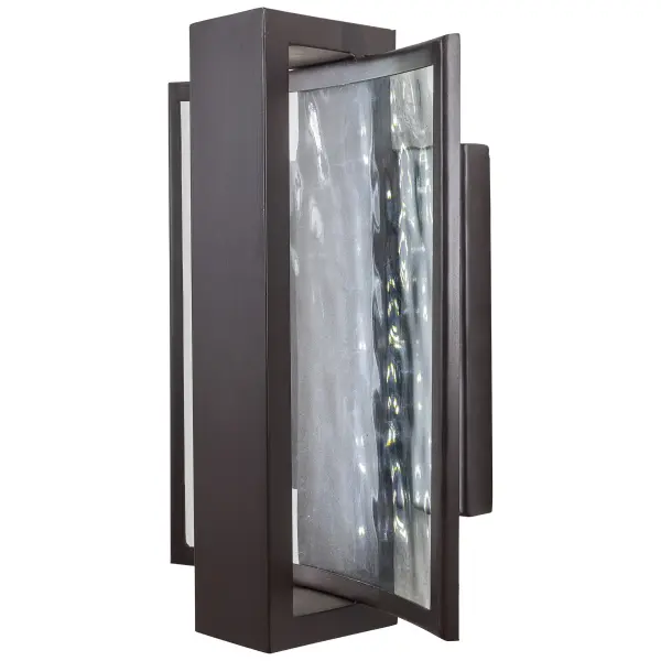 The Sidelight LED Wall Sconce combines transitional styling with modern LED efficiency. Its compact 7" width and ADA-compliant design make it ideal for hallways and bathrooms, while the Dorian Bronze finish and water glass shade add sophistication. - alternate view