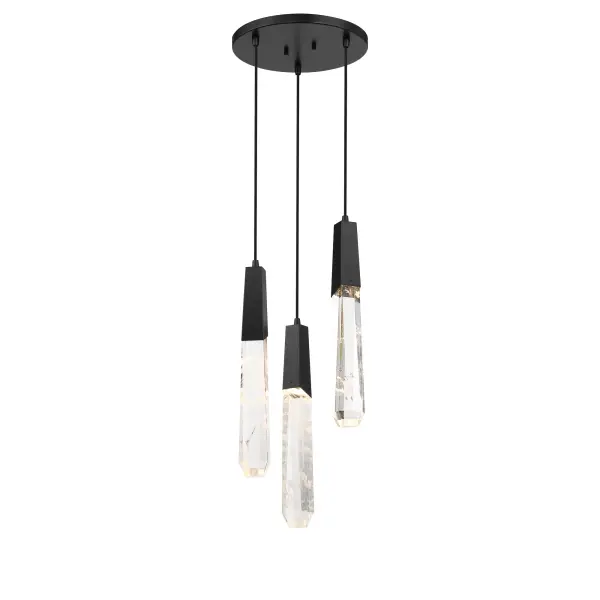 Drifting Droplets 3-Light LED Pendant in Coal Black - Image 1