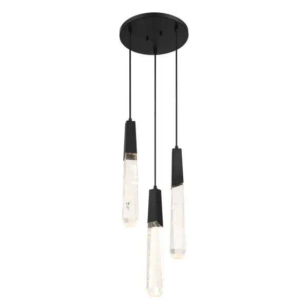 Drifting Droplets 3-Light LED Pendant in Coal Black - Image 3