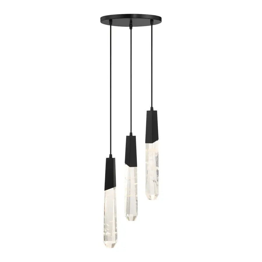 Drifting Droplets 3-Light LED Pendant in Coal Black - Image 4
