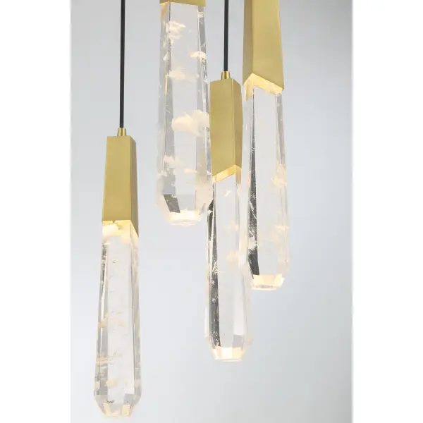 Drifting Droplets 7-Light LED Pendant in Brushed Brass - Image 2