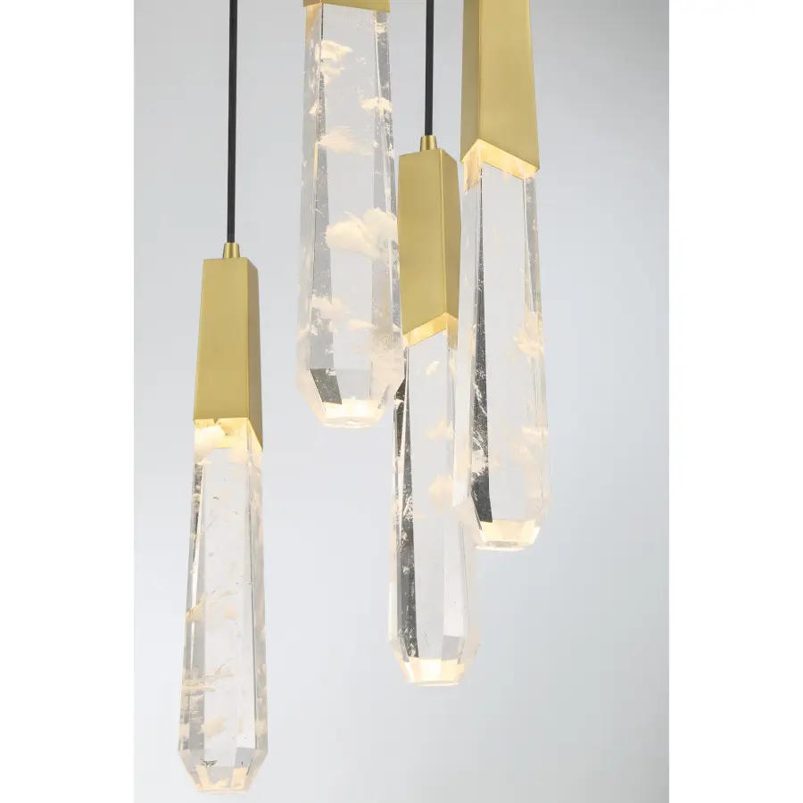 Drifting Droplets 7-Light LED Pendant in Brushed Brass - Image 2