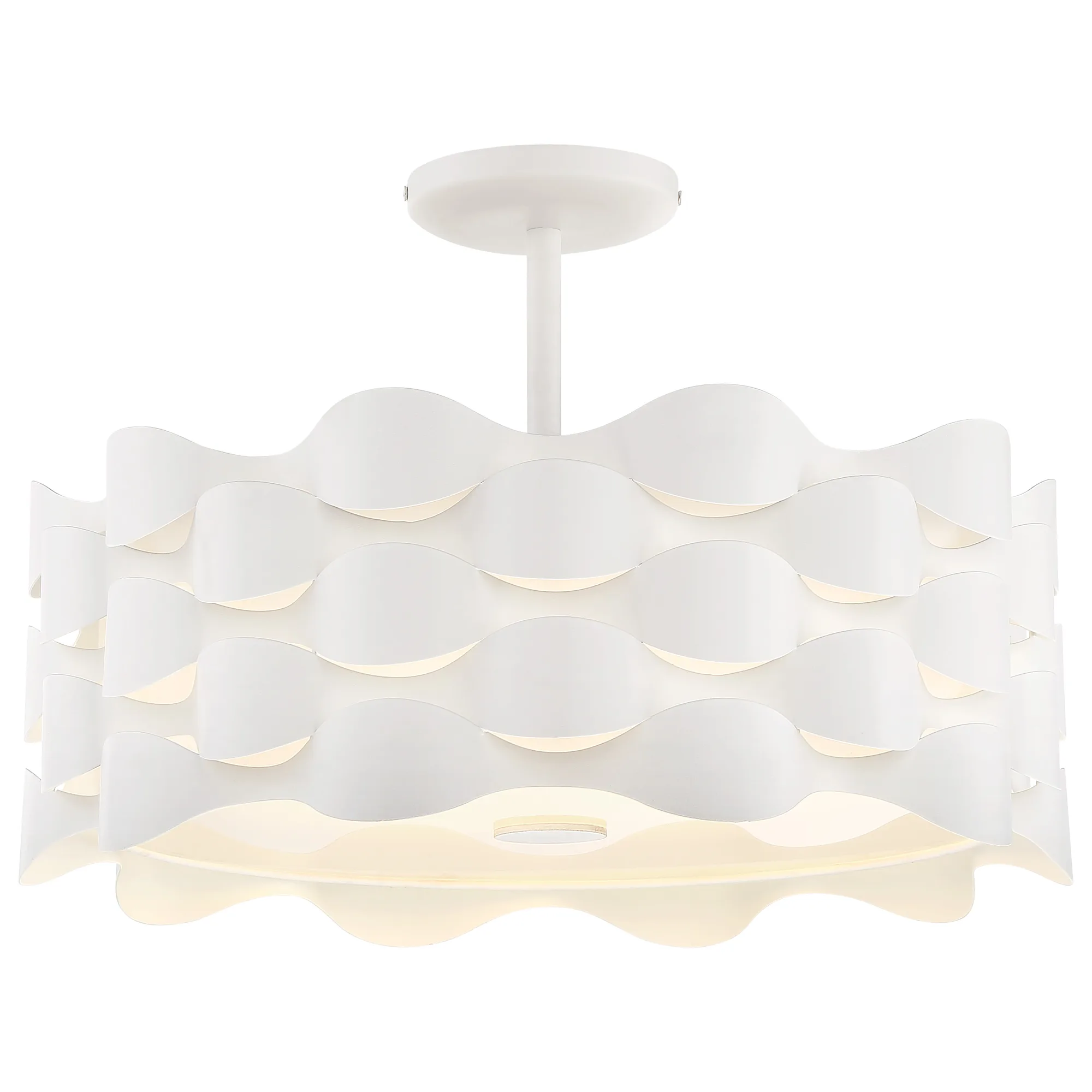 Coastal Current LED Semi Flush Mount in Sand White