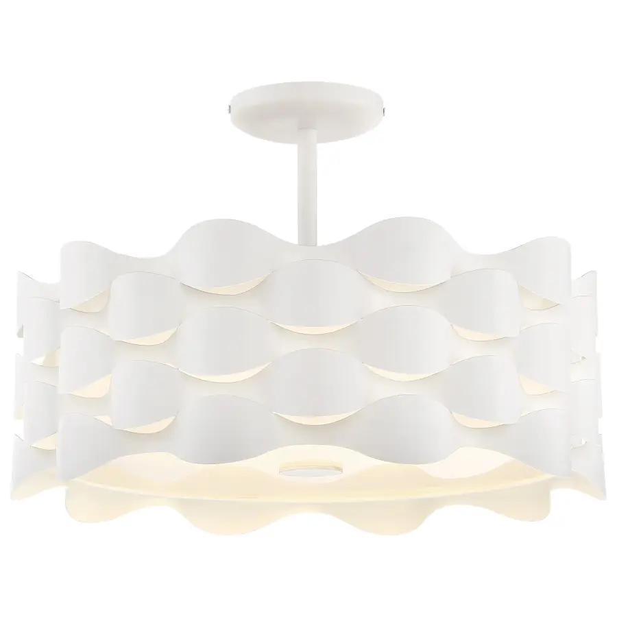 Coastal Current LED Semi Flush Mount in Sand White