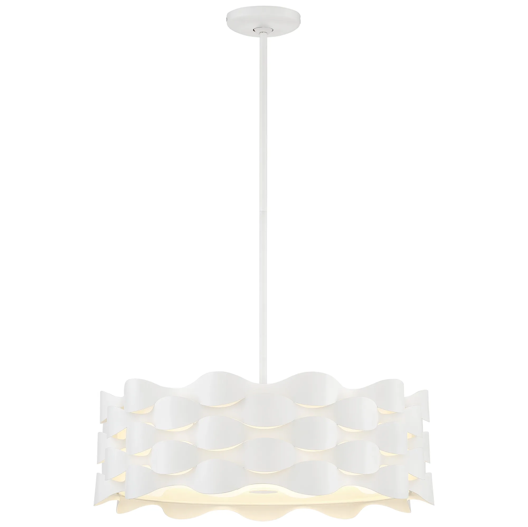 Coastal Current LED Pendant in Sand White