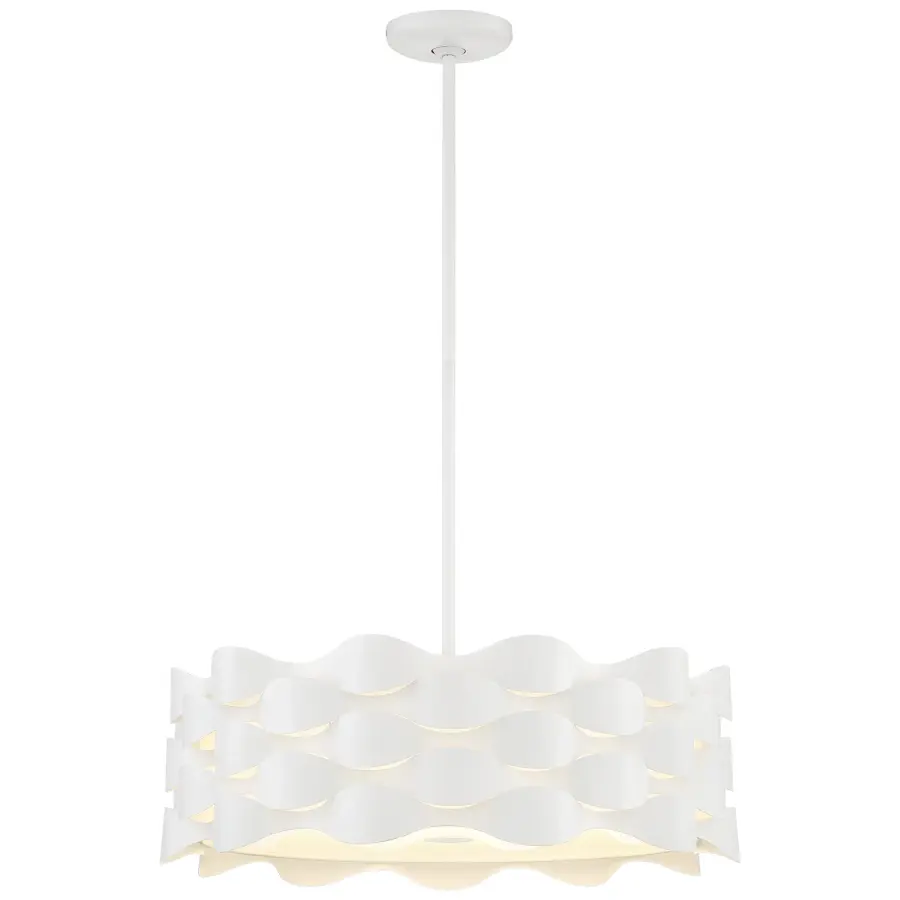 Coastal Current LED Pendant in Sand White