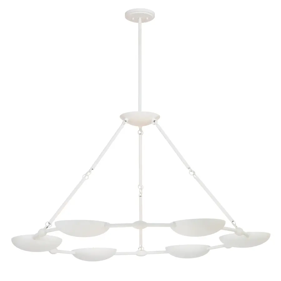 Undertas 6-Light Chandelier in Piastra White - Image 1