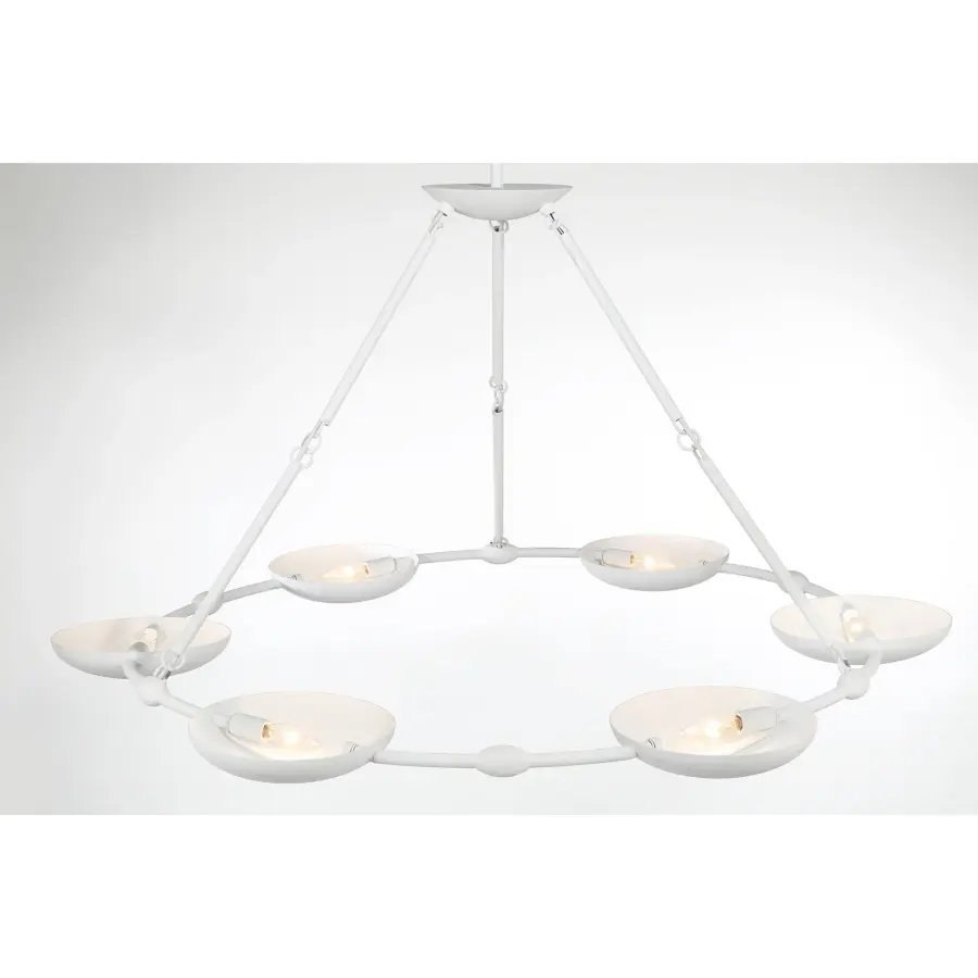 Undertas 6-Light Chandelier in Piastra White - Image 2